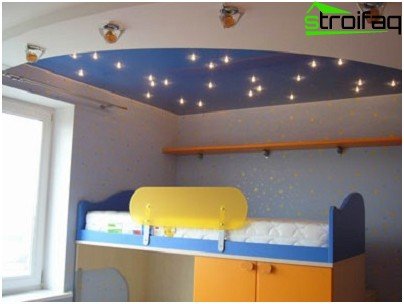 Caratteristiche tratto soffitto della scelta nella camera dei bambini Controsoffitto colori neutri
