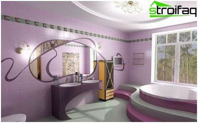 Photo példák design fürdÅszoba csempe szoba: a választás a stÃlus ... Lila fürdőszoba csempe