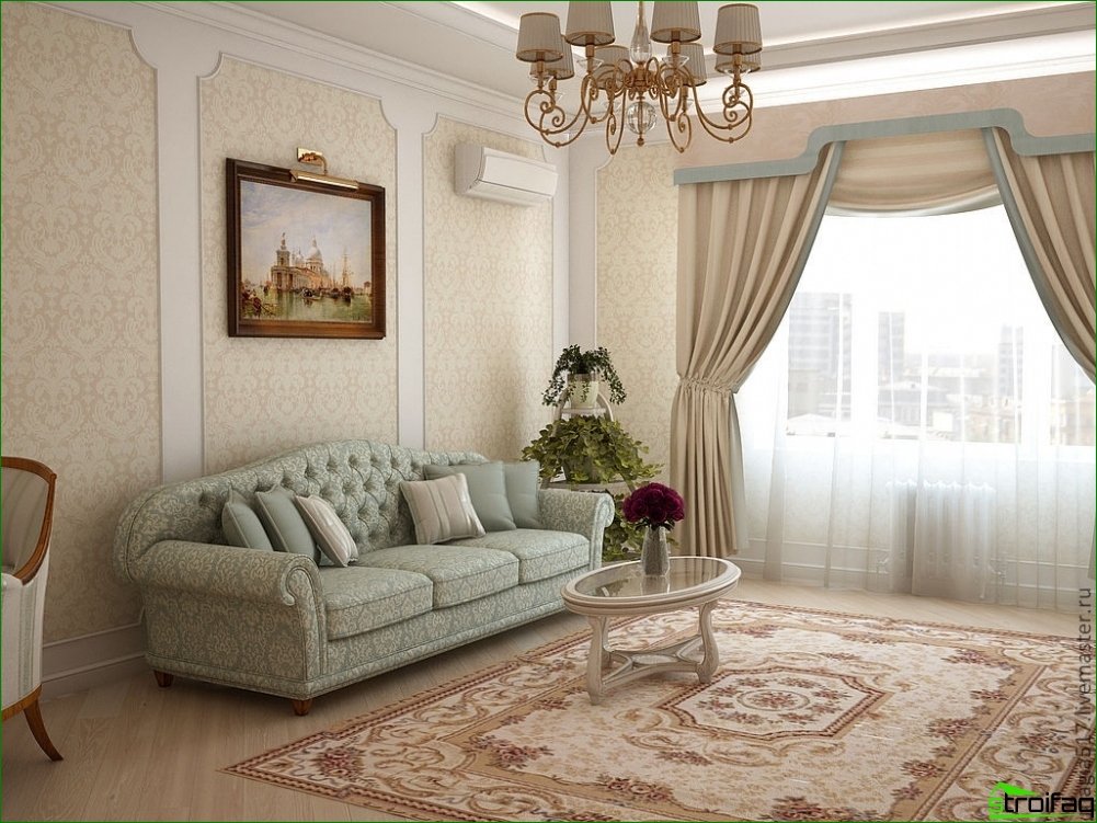 Klassisk stil i lägenhetens inre