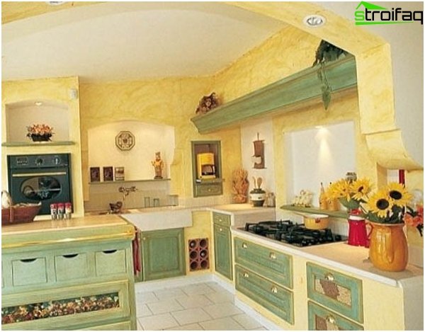 Bakgrund till köket i stil med provence