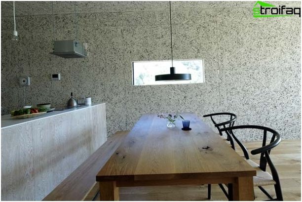 Tapet i köket i stil med minimalism