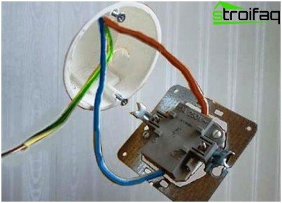 Neutral, phase and ground wires are painted in different colors.