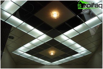 Modular ceiling with integrated lighting