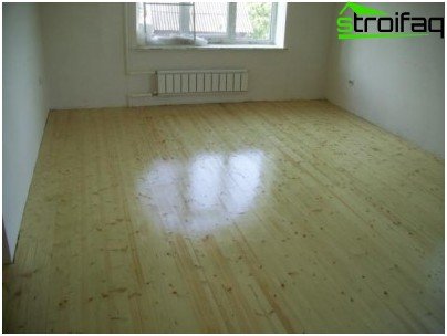 Lacquered wood floor