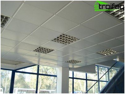 Tiled suspended ceiling