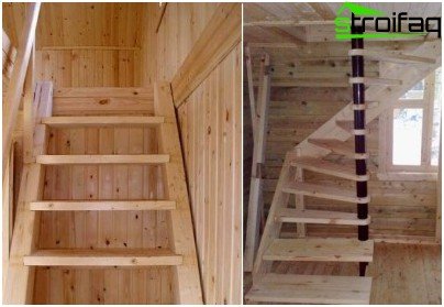 Escaleras del ático de madera