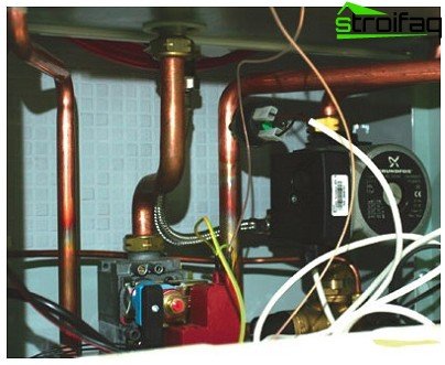 Connection of the boiler to the water supply