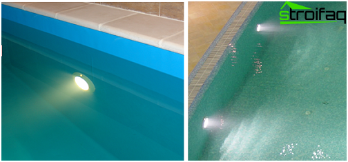 Inbouw zwembadverlichting onder water