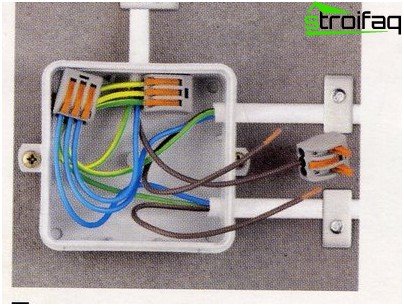 Свързване на проводници в разклонителната кутия