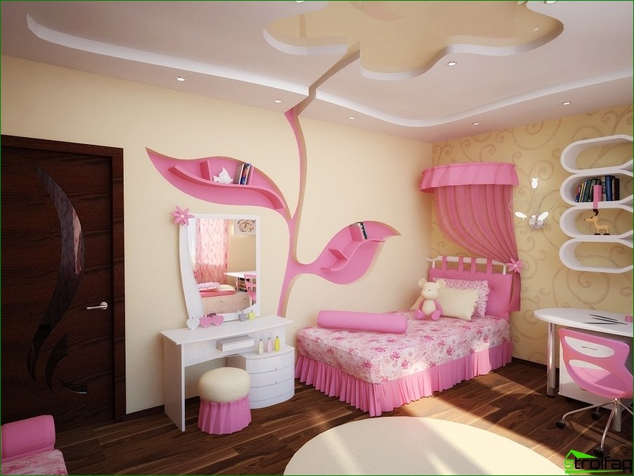 Nursery interior for a girl with unusual design elements