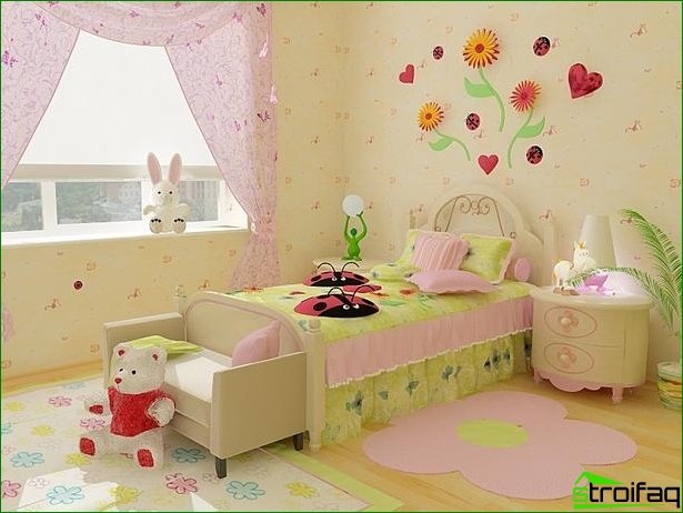 Nursery interior for a girl with unusual design elements