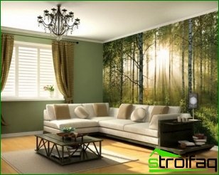 Obývací pokoj design s fotografické tapety