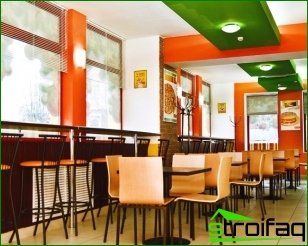 Como decorar o interior de um café de fast food