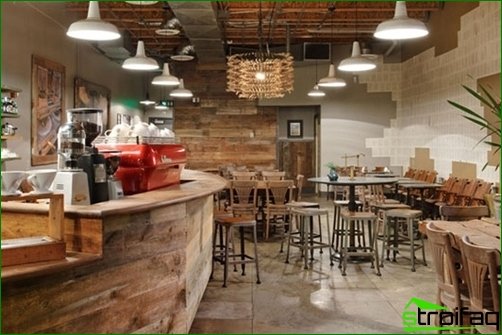 Como decorar o interior de um café de fast food