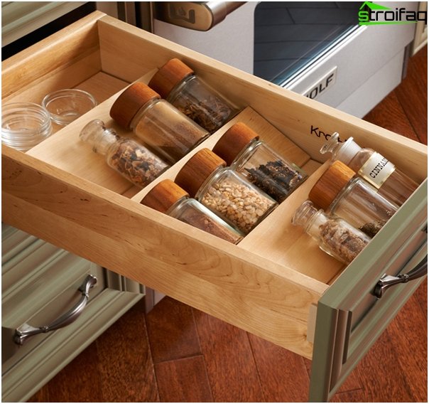 Shelves and drawers in kitchen furniture from Ikea - 1