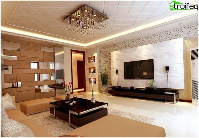 Obývací pokoj stropní design