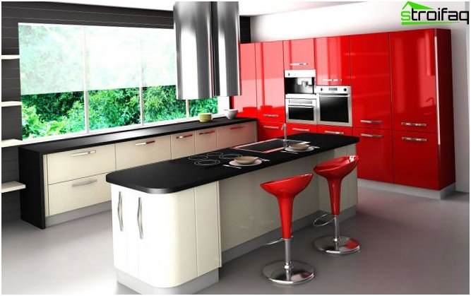 High-tech style kitchen design photo