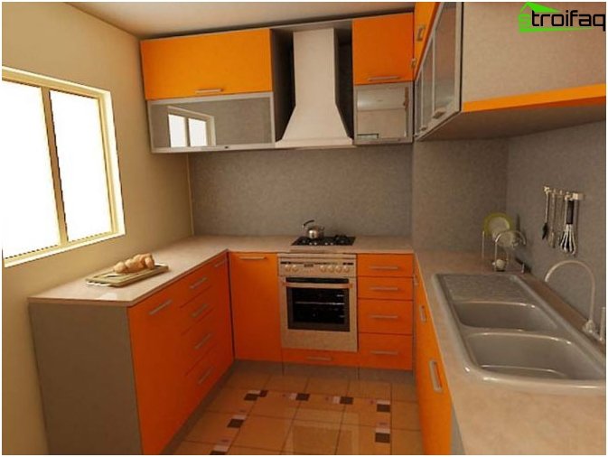 Kitchen design in Khrushchev 1