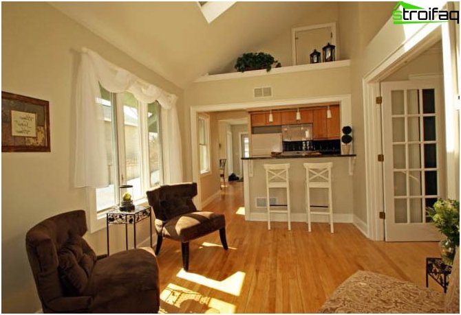 Combined kitchen with living room 1