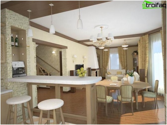 Combined kitchen with living room 3