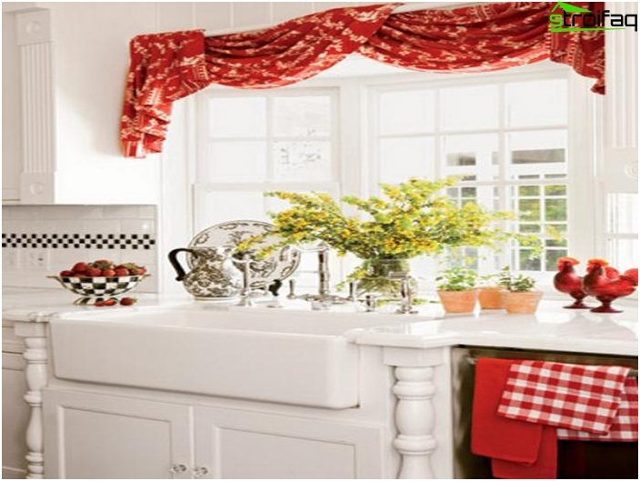 Design of curtains for the kitchen 2