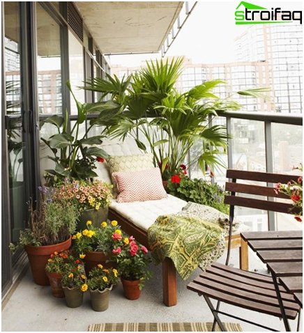 Beautiful garden on the balcony