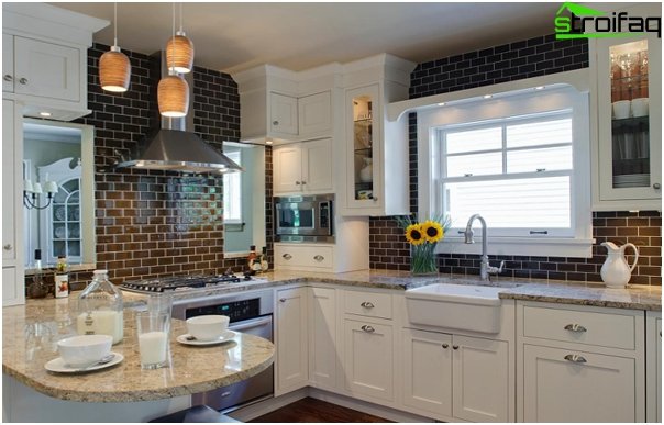 Tiles in the interior of the kitchen (brick laying) - 1