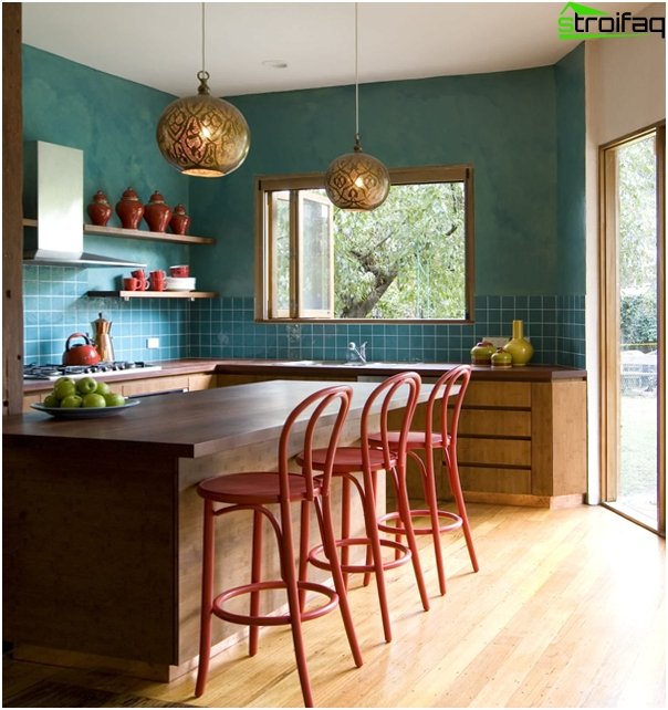 Tiles in the interior of the kitchen (combination) - 1