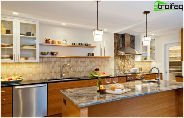 Tiles in the interior of the kitchen (with your own hands) - 1