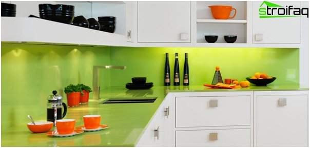 Furniture for kitchen in green tones - 4