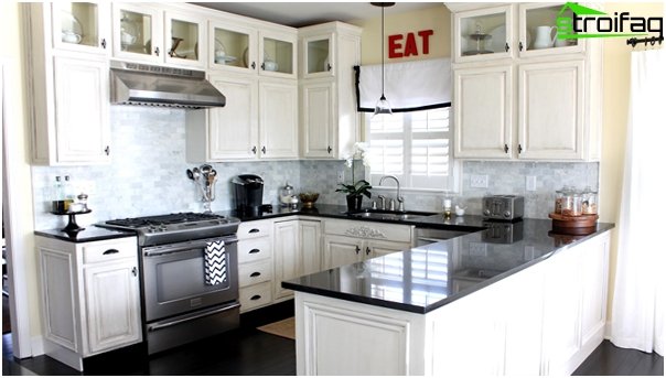 Tiles in the interior of the kitchen (with your own hands) - 3