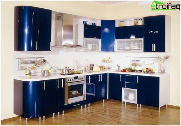 Furniture for kitchen in blue tones-2