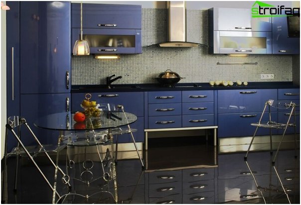 Furniture for kitchen in blue tones - 5