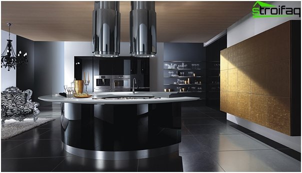 Furniture for the kitchen in dark colors-3