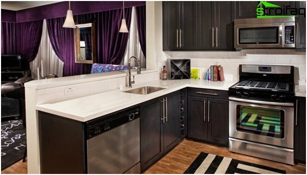 Furniture for the kitchen in dark colors - 5