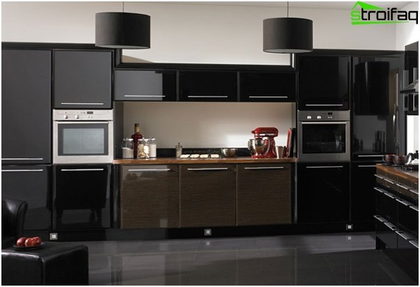 Furniture for the kitchen in dark colors - 6