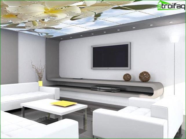 Soggiorno design del soffitto