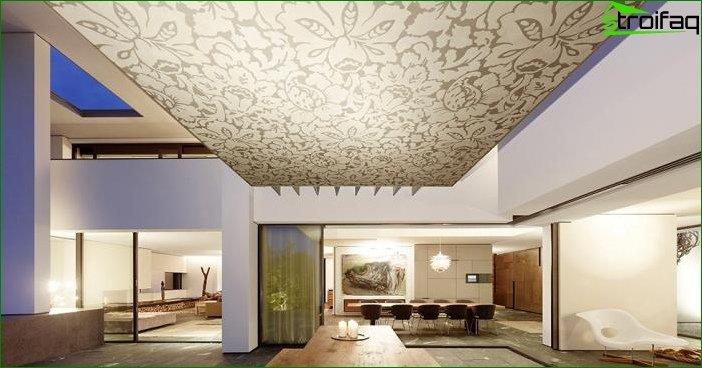 Soggiorno design del soffitto