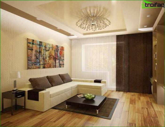 Photo of the design of the living room 20 square m