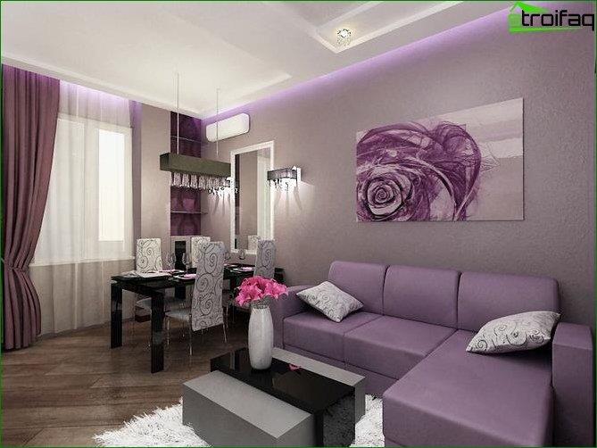 Photo of the design of the living room 20 square m