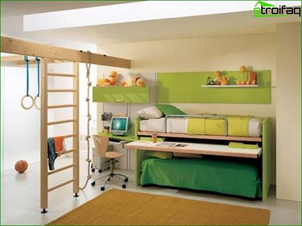 Habitación de diseño para dos niños.