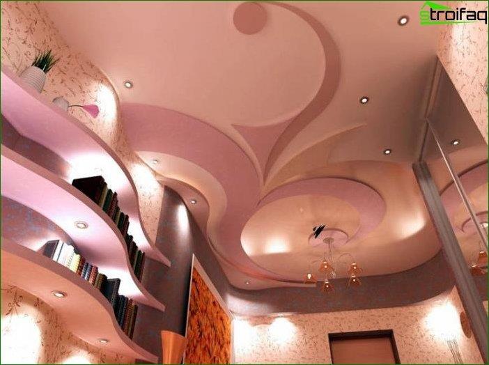 Снимка на тавани от гипсокартон