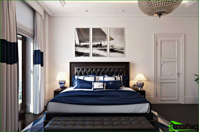 Picture in the bedroom as a printed image, divided into 3 parts