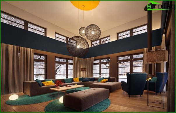 Living room in a modern style (modern furniture) - 1