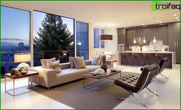 Living room in a modern style (modern furniture) - 3