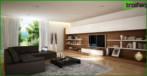 Living room in a modern style (modern furniture) - 4