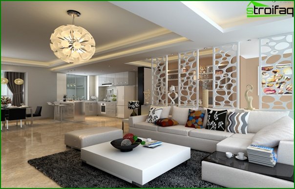 Living room in a modern style (modern furniture) - 5