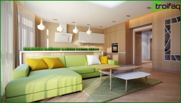 Living room in a modern style (eco-style furniture) - 1