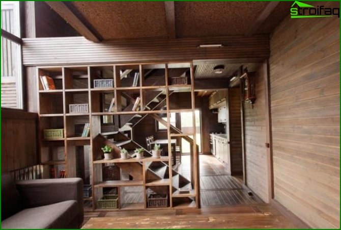 Interior of a wooden house