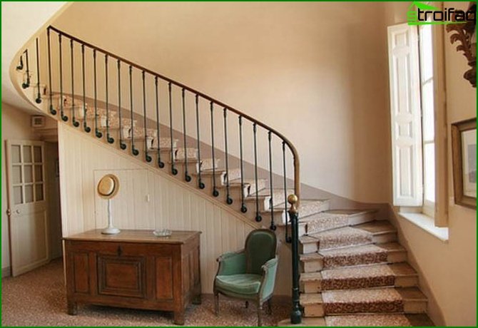 Wooden stairs to the second floor